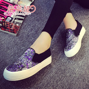 Thick-soled canvas shoes fall 2015 stars lazy girl Korean version of the current one pedal flat Lok Fu shoes leisure shoes