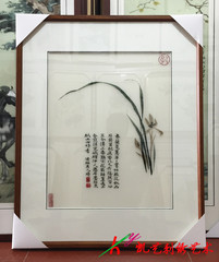 苏绣挂画梅兰竹菊精品手工刺绣书房画兰花玄关办公室画商务礼品