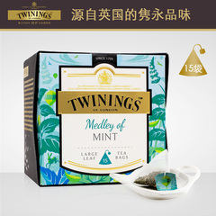 英国川宁Twinings 大叶白金缤纷薄荷叶茶15袋三角茶包袋泡