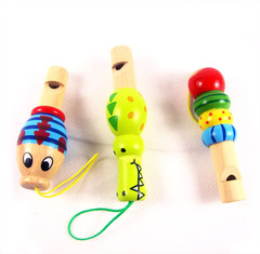 儿童音乐口哨木制/木质可爱卡通动物 可挂式钥匙扣木质吹哨子