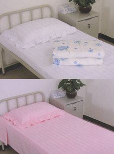 特价医用床上用品床单被罩枕套医院学校宾馆三件套耐磨加厚包邮