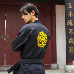 正品高端 玄道 祥云夏装跆拳道服成人 跆拳道服装黑色大师服