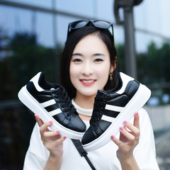 2017春季韩版小白鞋女厚底板鞋学生休闲鞋系带单鞋运动鞋子潮女鞋