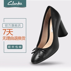 Clarks时尚正装高跟鞋粗跟单鞋浅口圆头16新品Idamarie Faye