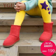 2015新款儿童雪地靴澳洲羊皮毛一体雪地靴童鞋男童女童防滑防水