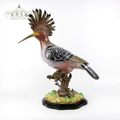 陶瓷配铜客厅桌面创意动物软装饰品摆件工艺品室内摆件手工吉祥鸟