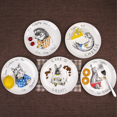 西餐盘创意骨瓷餐具菜盘子家用陶瓷器卡通碟早餐水果牛排盘子