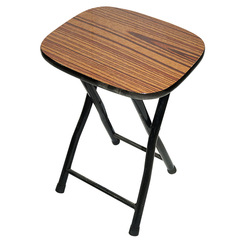 【颐海家具】颐海家用折叠凳 金属折叠椅木面矮凳 老款简约小方凳