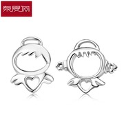 New year lucky star Angel earrings 925 Silver female temperament simple Korea ear sweet ear clip jewelry hypoallergenic