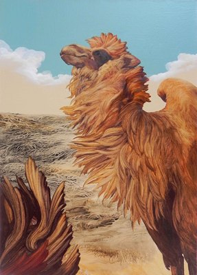 赵一鑫《微笑的骆驼》原创油画精品