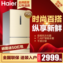 Haier/海尔 BCD-258WDVMU1 三门258升家用变频带WIFI风冷无霜冰箱