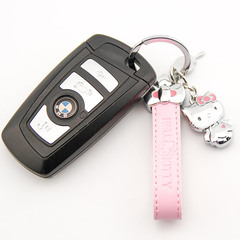 钥匙扣 kt猫韩国可爱金属创意汽车车用钥匙扣女士情侣钥匙链挂件