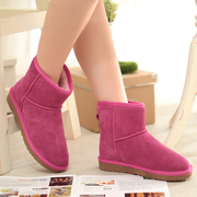 2015 new women''''''''s snow boots winter shoes boots leather insulated boots and short tube down thick skid cotton boots