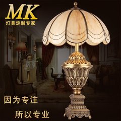 美式纯铜新中式全铜台灯欧式客厅书房卧室床头灯复古时尚装饰台灯