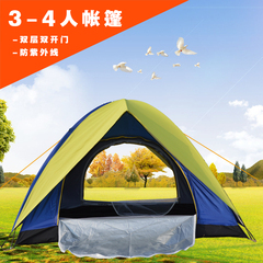 天籁 户外多人野营帐篷 3-4人双人 帐篷套装 双层野外露营帐篷