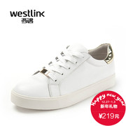 West fall 2015 the new Department of leisure sports shoe Korean leather belt round head low flat women's shoes at the end of the tide