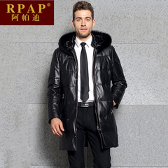 RPAP阿帕迪 品牌男装 新品冬装男士绵羊皮羽绒皮衣中长款羽绒服男