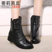 Tilly cool foot trend 2015 winter cashmere leather suede leather boots Martin high women boots flat heel boots