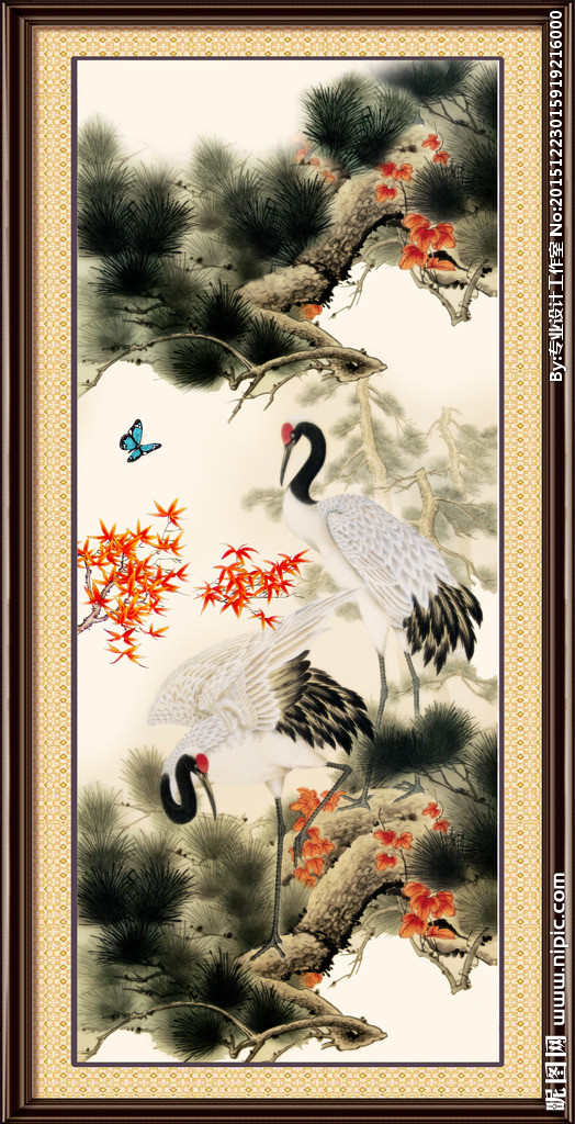 精准印花新款dmc绣线十字绣客厅玄关大画竖版十字绣套件