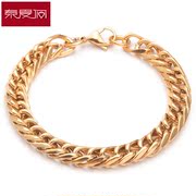 New year atmosphere Gold Bracelet Korean jewelry fashion men''s titanium steel British minimalist creative gift