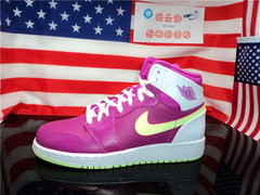 美国公司货 AIR JORDAN 1 RETRO AJ1乔1女鞋玫瑰粉 332148-509