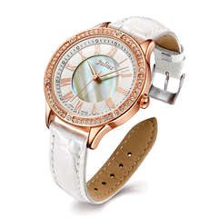 julius聚利时手表 经典复古镶钻女士圆盘手表 防水学生手表JA-695