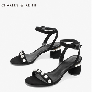 prada男鞋1比1 CHARLES KEITH女士涼鞋CK1-60361007-1歐美絨面珍珠高跟鞋 1比1