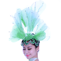 Dance headdress square dance headdress performance costume head flower folk dance headdress Yangko dance sequins tall