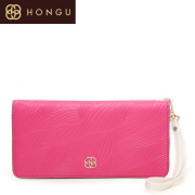 Honggu counters authentic 2015 red Valley classic leaf pattern hand bag leather clutch 1211