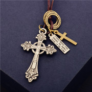 Good Korea fashion cross style Korean version of the Joker''s excellent long necklace sweater chain necklace ethnic post