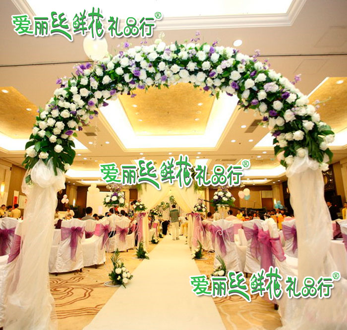 【婚庆鲜花路引花门 北京鲜花婚礼布置 北京婚礼鲜花布置 】