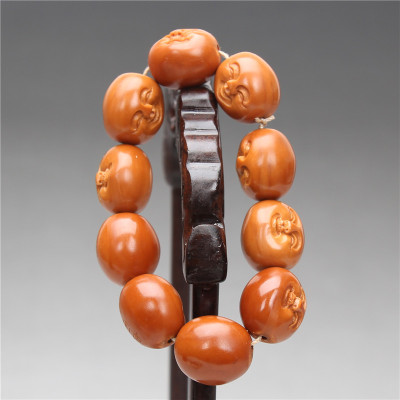 苏工名家丁国良《笑口常开》橄榄核雕10颗