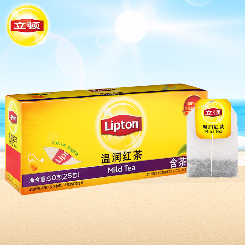 立顿/lipton温润红茶茶叶茶包25袋装 (2g*25袋)/盒