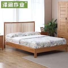 泽润纯实木床简约进口白橡木双人床1.5米大床1.8北欧卧室环保家具
