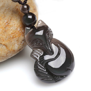 Opening ice was kind of Obsidian Fox Crystal pendant necklace jewelry pendants men and women couples