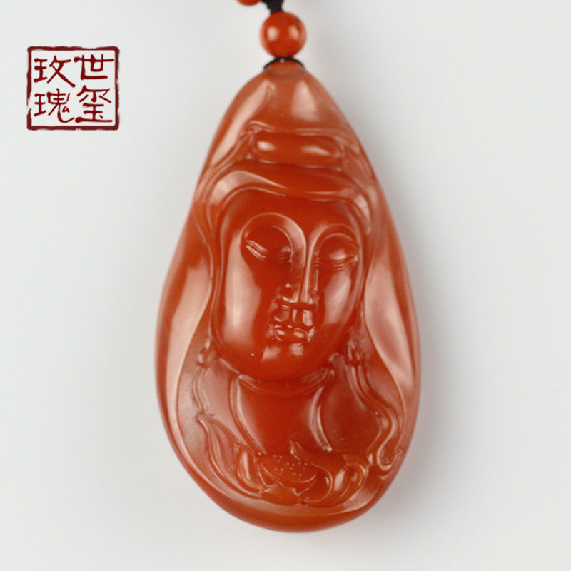 南红玛瑙王建忠大师作品-观音