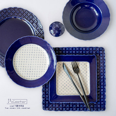 新品 亿嘉创意西式陶瓷餐具套装碗盘碗碟简约家用美式汤菜盘子
