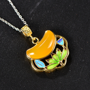 Very Thai cloisonne s925 silver imported natural agate pendants ladies new retro technology