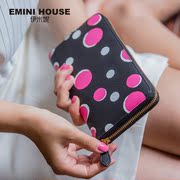 Ms Yi Mini Wallet Zipper wallet large zip around wallet color wave Cross youth nylon wallet clutch bag