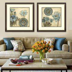 美式沙发背景墙装饰画/客厅挂画/餐厅卧室实木有框画/植物花卉画