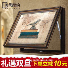 美式配电箱装饰画餐厅电表箱装饰画推拉式遮挡画液压式开关盒壁画