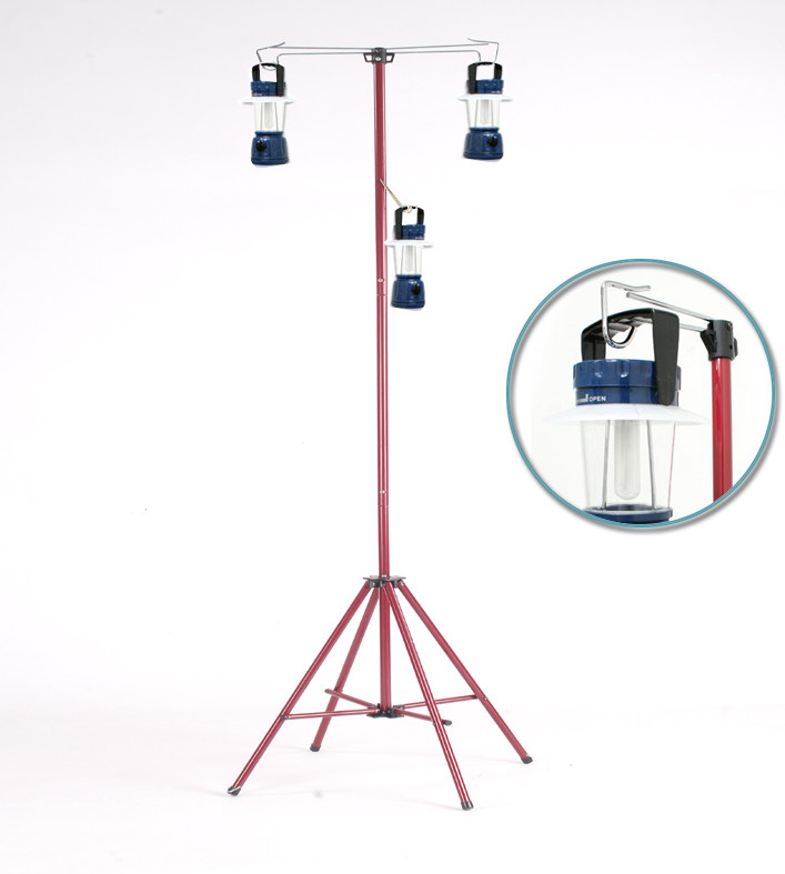 马灯架 照明灯架 三挂灯架 户外露营灯架 营地 帐篷灯架钓鱼灯架