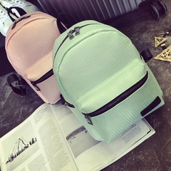 2016夏季新款韩版潮女包糖果色蛇纹双肩包女学院风背包旅行小背包