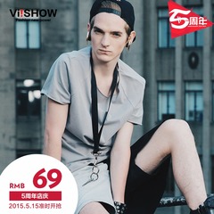 Viishow2015 summer dress new youth short sleeve t-shirt men t-shirt short sleeve crewneck cotton basic t