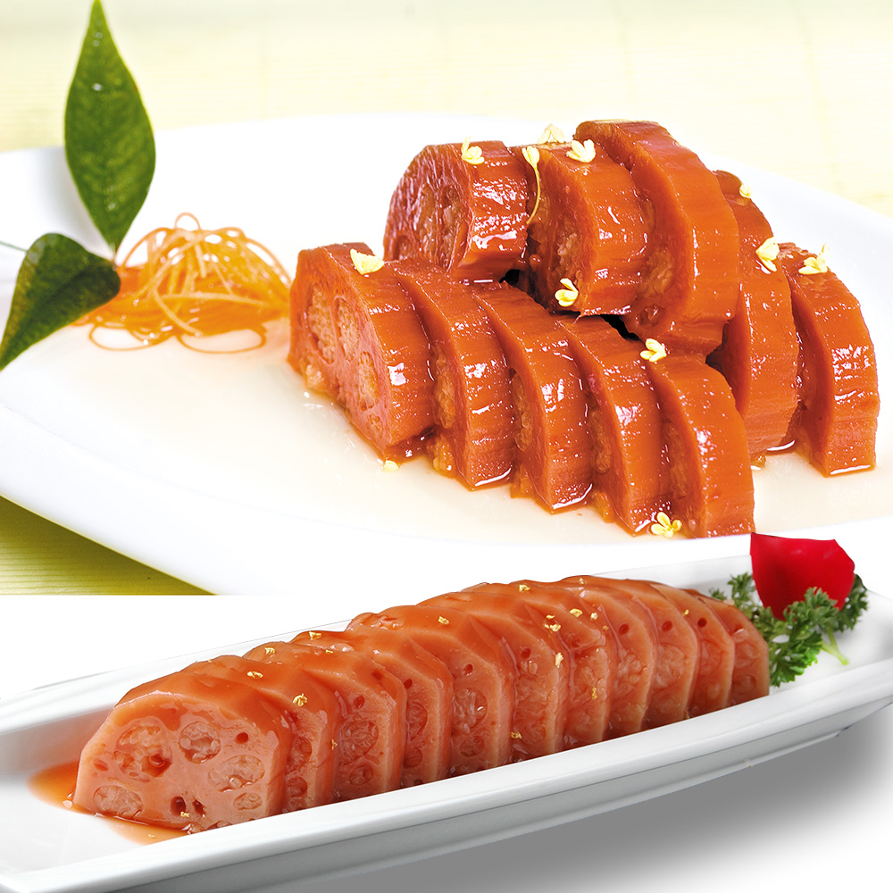 宝应特产糯米藕 桂花蜜汁莲藕 甜糖藕1500g 3斤藕段 包邮