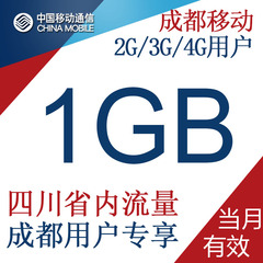 四川成都移动流量 省内流量叠加包1GB 手机流量包四川省内漫游