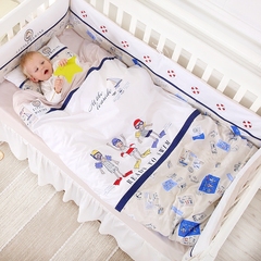 龙之涵婴儿床上用品 四季通用新生儿0-6岁纯棉宝宝床品套件九件套