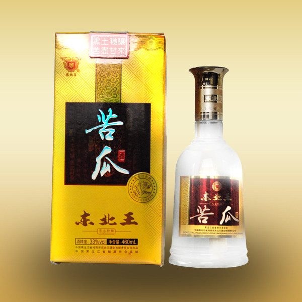 鸡西东北王 2014年产老酒 黄盒苦瓜白酒46度460毫升浓香型
