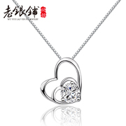 Love diamond necklace 925 Silver Heart Necklace doubles fashion women''s short clavicle silver necklace women Valentine''s day gifts