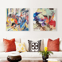 撕裂抽象艺术装饰画客厅沙发背景三联画北欧现代简约挂画创意油画